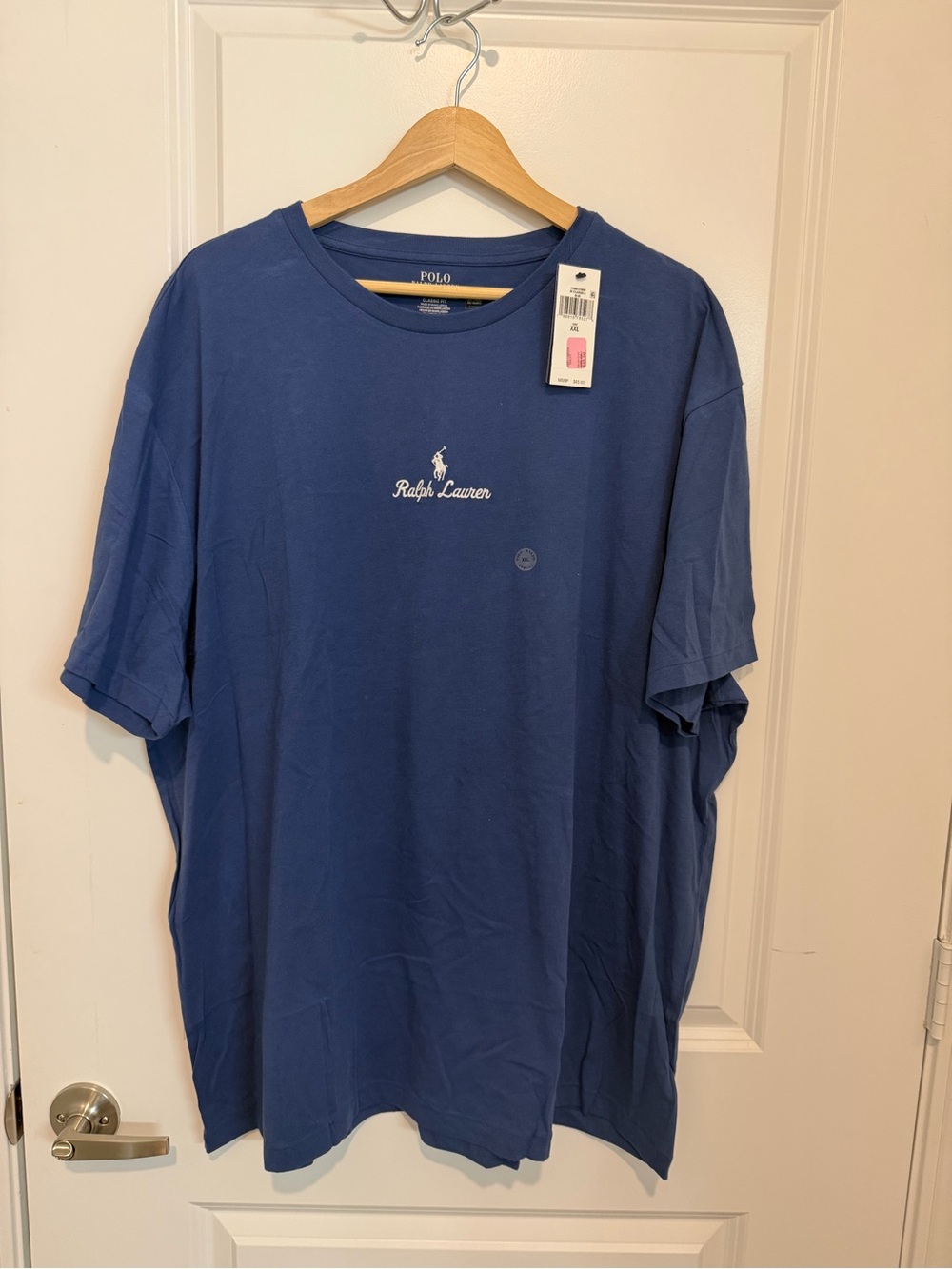 Polo Ralph Lauren Men’s Blue Classic Fit Logo Crew Neck T-Shirt XXL NWT Cotton